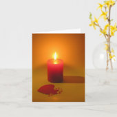 ろうそくと壊れたハートノテカード カード (黄色い花)