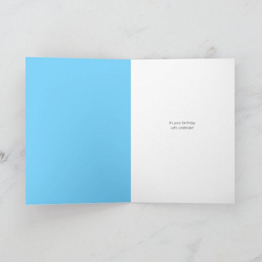 ろうそくの付いたカップケーキ 「えっと、えっと、えっと！」 誕生日 カード (内部)