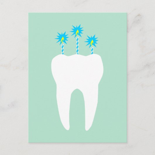 ろうそくの歯のお祝い インビテーションポストカード (正面)