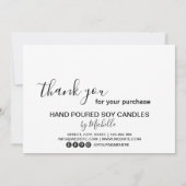 ろうそくの気にサンキューカードあなたのロゴを追加シンプルする サンキューカード (裏面)