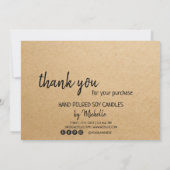 ろうそくの気にサンキューカードあなたのロゴを追加シンプルする サンキューカード (裏面)