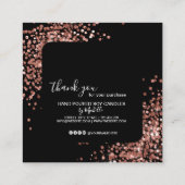 ろうそくの気にサンキューカードあなたのロゴを追加バラ金ゴールド スクエア名刺 (裏面)