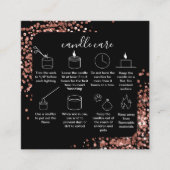 ろうそくの気にサンキューカードあなたのロゴを追加バラ金ゴールド スクエア名刺 (正面)