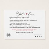 ろうそくの気に指示とサンキューカード (裏面)