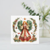 ろうそくを持つクリスマスの天使 シーズンカード (スタンド正面)