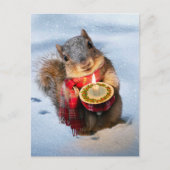 ろうそくを持つ雪のサクラ インビテーションポストカード (正面)