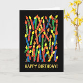 ろうそくカラフル付き誕生日カード カード (黄色い花)