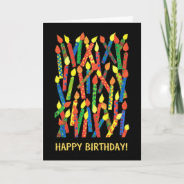 ろうそくカラフル付き誕生日カード カード