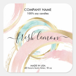 ろうそくモダン抽象芸術製品ラベル手作り スクエアシール