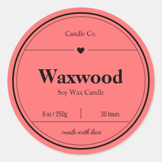 ろうそくラベル、食品ラベル、ラベルデザイン ラウンドシール (正面)