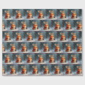 ろうそく付きクリスマスマウス ラッピングペーパー (フラット)