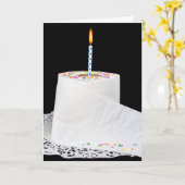 ろうそく付きトイレ紙お誕生日ケーキ カード (黄色い花)