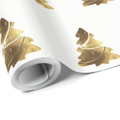 ろうそく付き金色のクリスマスツリーのパタエレガントーン ラッピングペーパー (ロールコーナー)