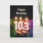 ろうそく付き103番目の誕生日カード カード (正面)