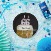 ろうそく付き66歳のバースデービール ペーパープレート (パーティー)