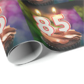 ろうそく付き85歳の誕生日 ラッピングペーパー (ロールコーナー)