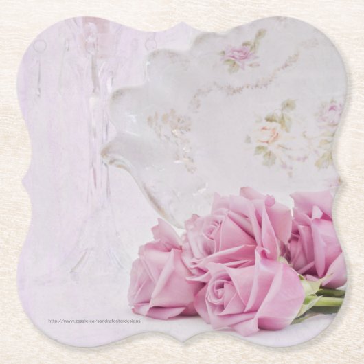 ろうそく及びバラ ペーパーコースター (正面)