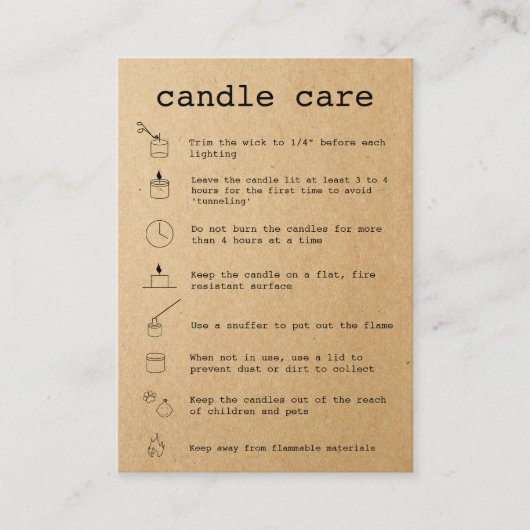 ろうそく気にの指示カードあなたのロゴを追加シンプルする 名刺 (正面)