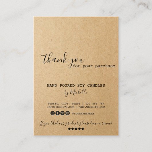 ろうそく気にの指示カードあなたのロゴを追加シンプルする 名刺 (裏面)