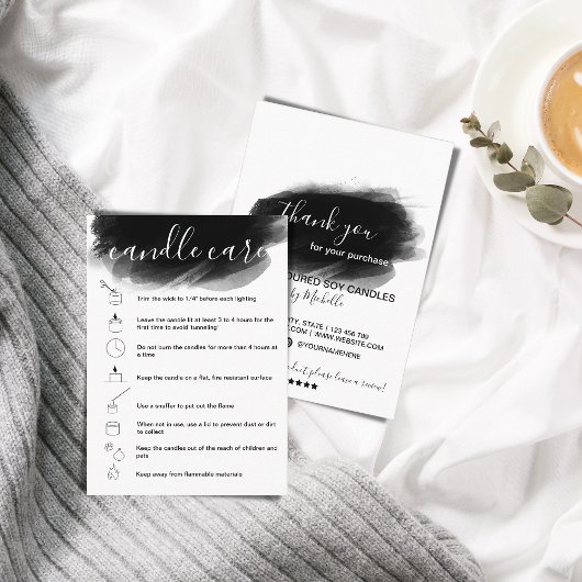 ろうそく気にの指示カードあなたのロゴを追加シンプルする 名刺