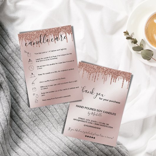 ろうそく気にの指示カードあなたのロゴドリップを追加 名刺