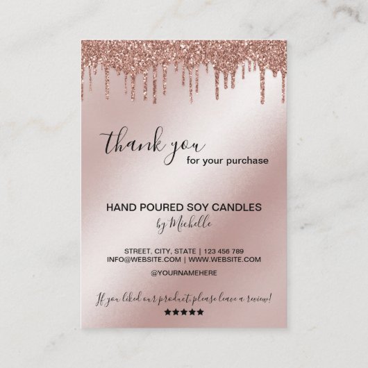 ろうそく気にの指示カードあなたのロゴドリップを追加 名刺 (裏面)