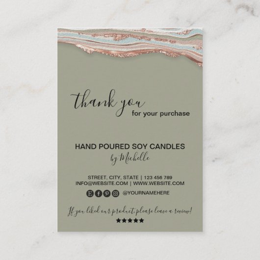 ろうそく気にの指示カードロゴを重ね合わせる 名刺 (裏面)