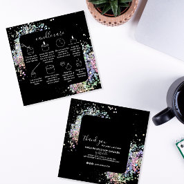 ろうそく気にサンキューカードロゴのホログラフを追加 スクエア名刺