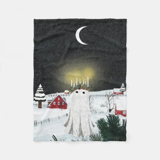 ろうそく灯 フリースブランケット (正面)
