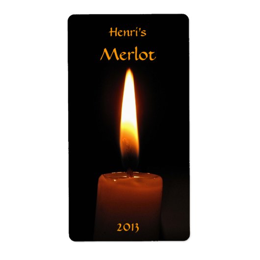 ろうそく炎ワインラベル ラベル (正面)