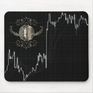 ろうそく立てチャート&ビットコイン金ゴールドコイン マウスパッド