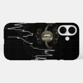 ろうそく立てチャート&ビットコイン金ゴールドコイン Case-Mate iPhoneケース (裏面 (横))
