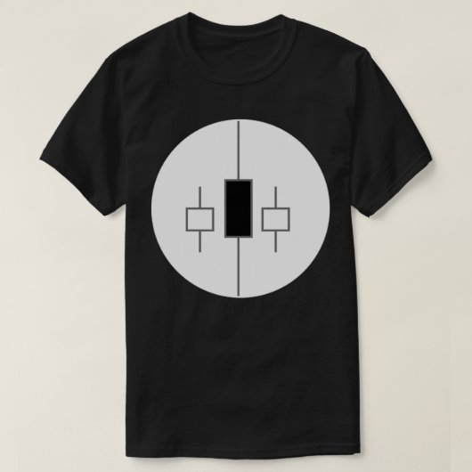 ろうそく立てパターン高波回転頂円 Tシャツ (デザイン正面)
