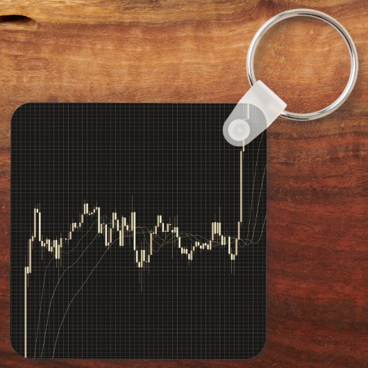 ろうそく立て株式市場の財務グラフ キーホルダー (裏面)