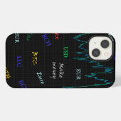 ろうそく立て株式市場チャート iPhoneケース (裏面横)