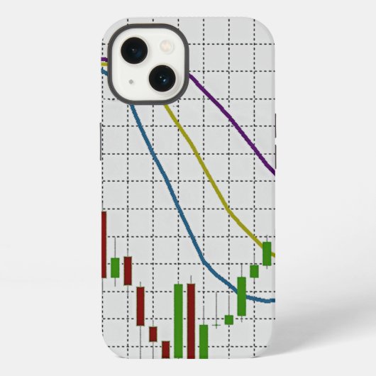 ろうそく立て株式市場チャート iPhoneケース (裏面)