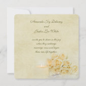 ろうそく結婚の灯りと輪 招待状 (正面)