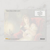 ろうそく読の明かりで若い婦人の顔が悪い ポストカード (裏面)