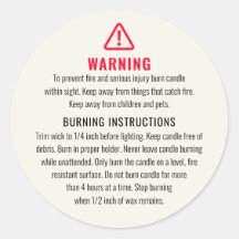 ろうそく警告と燃える指示ラベル