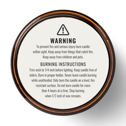 ろうそく警告と燃える指示ラベル ラウンドシール