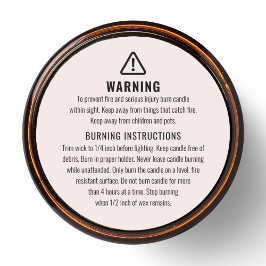 ろうそく警告と燃える指示ラベル ラウンドシール