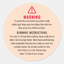 ろうそく警告と燃える指示ラベル