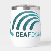 ろうドーム型タンブラーティール（緑がかった色）ロゴ (正面)