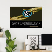 ろう与え者に対する神ASL(36"x24") ポスター (ホームオフィス)