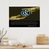 ろう与え者に対する神ASL(36"x24") ポスター (キッチン)