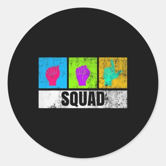 ろう者とろう者のプライドのための手話 ラウンドシール (正面)