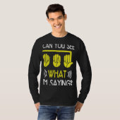 ろう者の自尊心を表す手話ジョーク 補聴器 手話 ろう Tシャツ (正面フル)