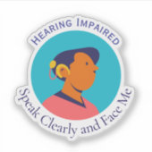 ろう者の記号 シール (正面)