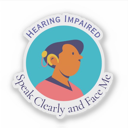 ろう者の記号 シール (正面)