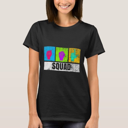 ろう者の誇りとろう者意識のための手話 Tシャツ (正面)